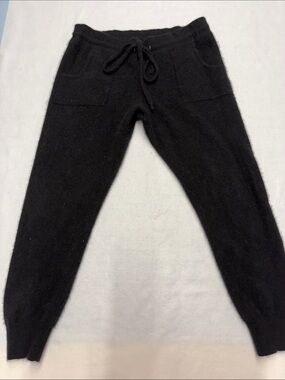 Bloomingdale’s 100% 2Ply Cashmere Women's Black Drawstring Joggers size L